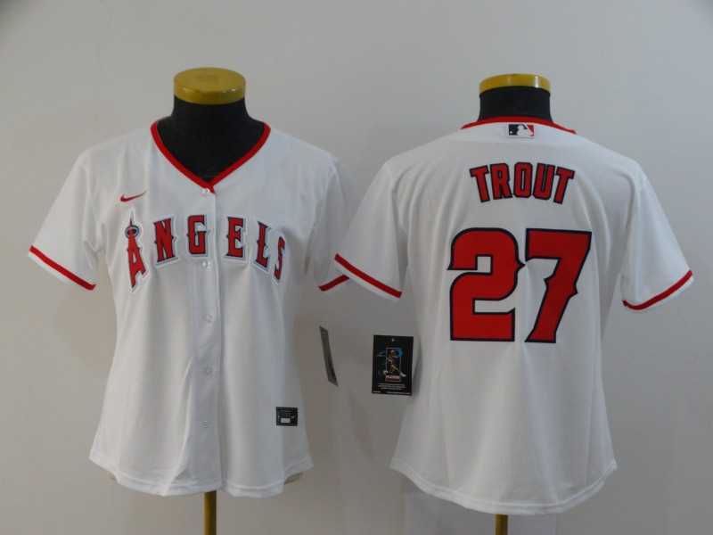 Women Angels 27 Mike Trout White 2020 Nike Cool Base Jersey,We sell and wholesale Women Angels 27 Mike Trout White 2020 Nike Cool Base Jersey on line form chian!